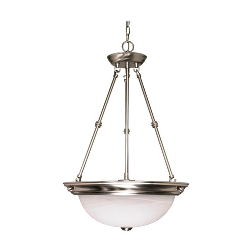 Nuvo 60-3187 3 LIGHT ES 15" PENDANT 3 Light 15 in. Pendant with Alabaster Glass (3) 13W GU24 Lamps Included (Discontinued)