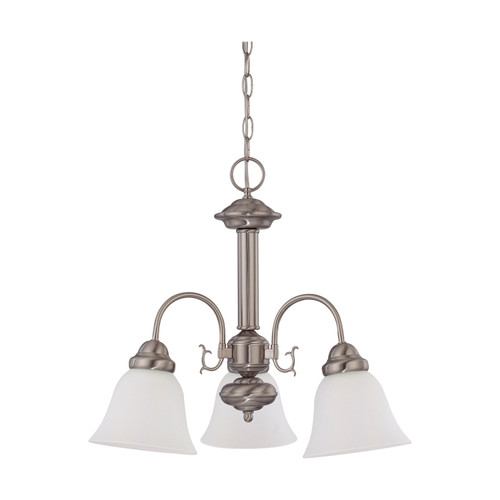 Nuvo 60-3291 BALLERINA 3 LIGHT CHANDELIER Ballerina ES 3 Light 20 in. Chandelier with Frosted White Glass 13W GU24 Lamps Included (Discontinued)