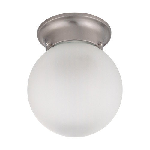 Nuvo 60-3299 1 LIGHT ES 6" BALL CEILING 1 Light 6 in. Ceiling Mount with Frosted White Glass (1) 13W GU24 Lamp Included (Discontinued)