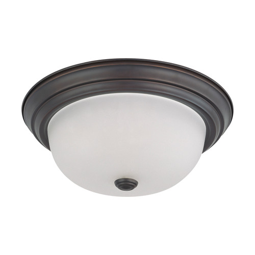 Nuvo 60-3336 2 LIGHT ES 13" FLUSH MOUNT 2 Light 13 in. Flush Mount with Frosted White Glass (2) 13W GU24 Lamps Included (Discontinued)
