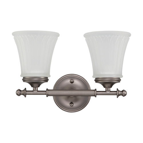 Nuvo 60-4012 TELLER 2 LIGHT VANITY Teller 2 Light Vanity Fixture with Frosted Etched Glass (Discontinued)