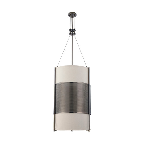 Nuvo 60-4032 DIESEL ES 6 LT VERTICAL PEND. Diesel ES 6 Light Vertical Pendant with Khaki Fabric Shade (6) 13W GU24 Lamps Included (Discontinued)