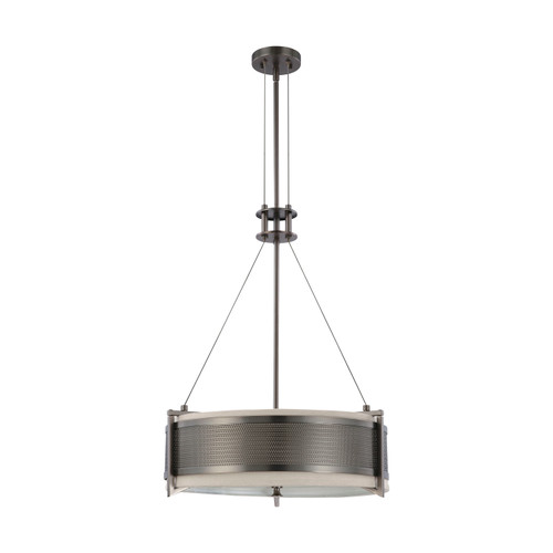Nuvo 60-4033 DIESEL ES 4 LT ROUND PENDANT Diesel ES 4 Light Round Pendant with Khaki Fabric Shade (4) 13W GU24 Lamps Included (Discontinued)