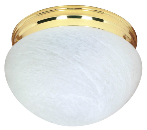 Nuvo 60-410 12" MUSHROOM POLISHED BRASS FN 2 Light CFL 12 in. Large White Mushroom (2) 18W GU24 Lamps Included (Discontinued)