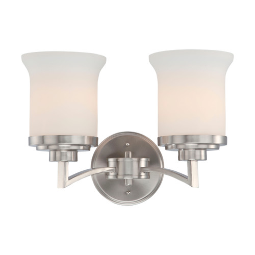 Nuvo 60-4102 HARMONY 2 LIGHT VANITY Harmony 2 Light Vanity Fixture with Satin White Glass (Discontinued)