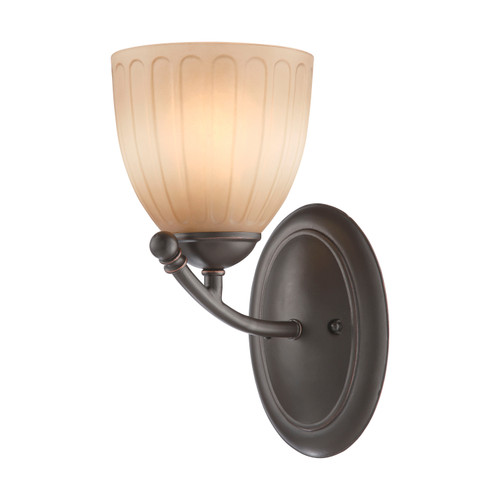 Nuvo 60-4221 CAROUSEL 1 LIGHT VANITY Carousel 1 Light Vanity Fixture with Auburn Beige Glass (Discontinued)