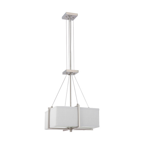 Nuvo 60-4366 LOGAN ES 2 LT SQUARE PENDANT Logan ES 2 Light Square Pendant with Slate Gray Fabric Shade (2) 13W GU24 Lamps Incl. (Discontinued)
