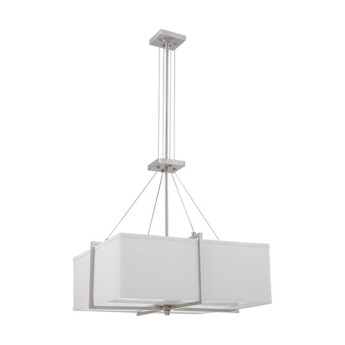 Nuvo 60-4367 LOGAN ES 2 LT SQUARE PENDANT Logan ES 2 Light Square Pendant with Slate Gray Fabric Shade (2) 13W GU24 Lamps Incl. (Discontinued)