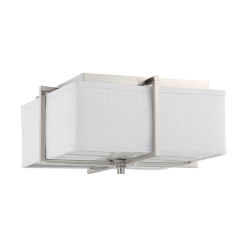 Nuvo 60-4368 LOGAN ES 2 LIGHT SQUARE FLUSH Logas ES 2 Light Square Flush with Slate Gray Fabric Shade (2) 13W GU24 Lamps Incl. (Discontinued)