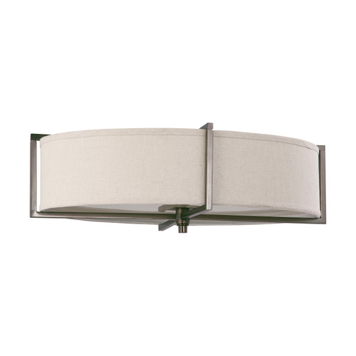 Nuvo 60-4459 PORTIA 6 LIGHT OVAL FLUSH Portia 6 Light Oval Flush with Khaki Fabric Shade (Discontinued)