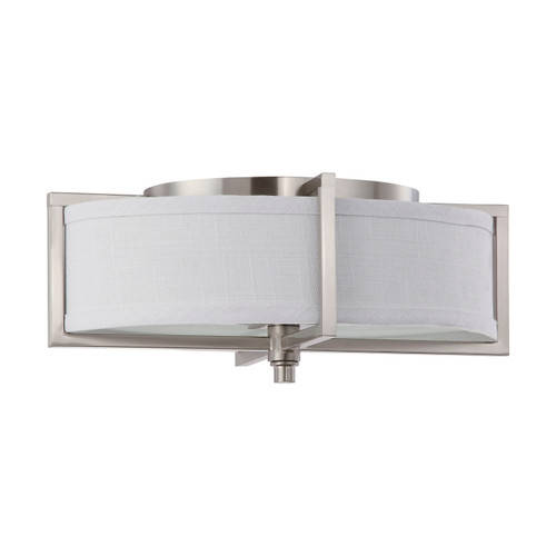 Nuvo 60-4468 PORTIA 2 LIGHT OVAL FLUSH Portia 2 Light Oval Pendant with Slate Gray Fabric Shades (Discontinued)