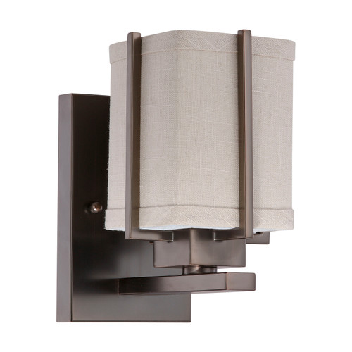 Nuvo 60-4481 LOGAN 1 LIGHT VANITY Logan 1 Light Vanity with Khaki Fabric Shade (1) 13W GU24 Lamp Included (Discontinued)