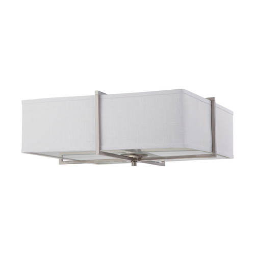 Nuvo 60-4509 LOGAN 6 LIGHT SQUARE FLUSH Logan 6 Light Square Flush with Slate Gray Fabric Shade (6) 13W GU24 Lamps Incl. (Discontinued)