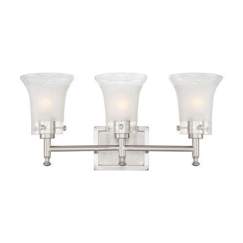 Nuvo 60-4523 PATRONE 3 LIGHT VANITY Patrone 3 Light Vanity Fixture with Clear and Frosted Glass (Discontinued)