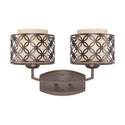 Nuvo 60-4562 MARGAUX 2 LIGHT VANITY Margaux 2 Light Vanity Fixture with Chestnut Glass (Discontinued)