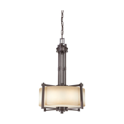 Nuvo 60-4606 WRIGHT 3 LIGHT PENDANT Wright 3 Light Pendant with Amaretto Glass (Discontinued)