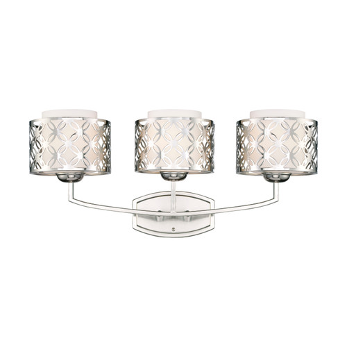 Nuvo 60-4663 MARGAUX 3 LIGHT VANITY Margaux 3 Light Vanity Fixture with Satin White Glass (Discontinued)