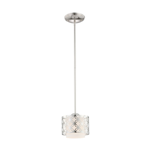 Nuvo 60-4668 MARGAUX 1 LIGHT MINI PENDANT Margaux 1 Light Mini Pendant with Satin White Glass (Discontinued)