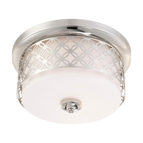 Nuvo 60-4671 MARGAUX 2 LIGHT FLUSH DOME Margaux 2 Light Flush Dome Fixture with Satin White Glass (Discontinued)