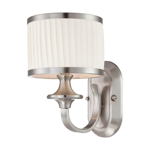 Nuvo 60-4731 CANDICE 1 LIGHT VANITY Candice 1 Light Vanity Fixture with Pleated White Shade (Discontinued)