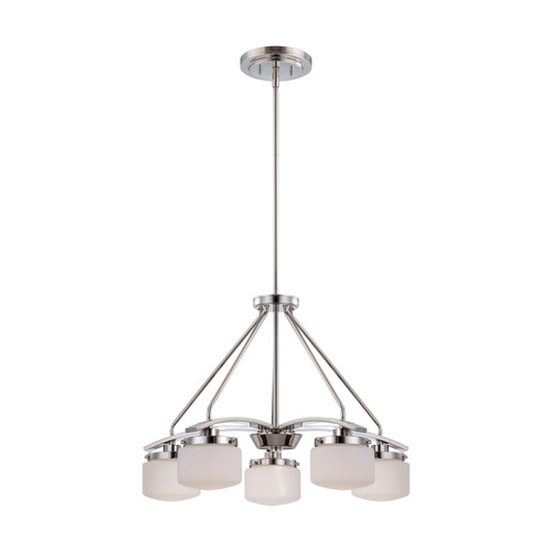 Nuvo 60-5025 AUSTIN 5 LIGHT CHANDELIER Austin 5 Light Chandelier with Etched Opal Glass (Discontinued)