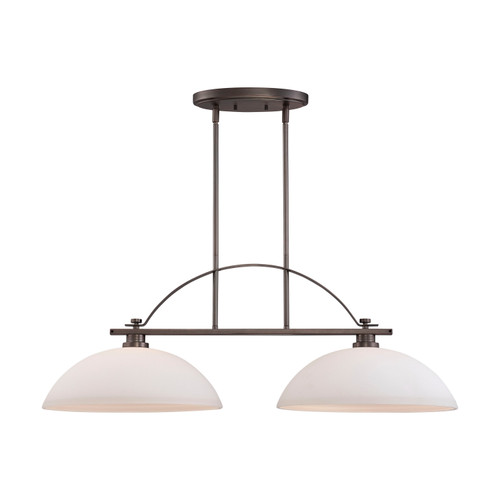 Nuvo 60-5118 BENTLEY 2 LIGHT ISLAND PENDANT Bentley 2 Light Island Pendant with Frosted Glass (Discontinued)