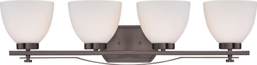 Nuvo 60-5119 BENTLEY 4 LGT VANITY Bentley 4 Light Vanity Fixture with Frosted Glass (Discontinued)