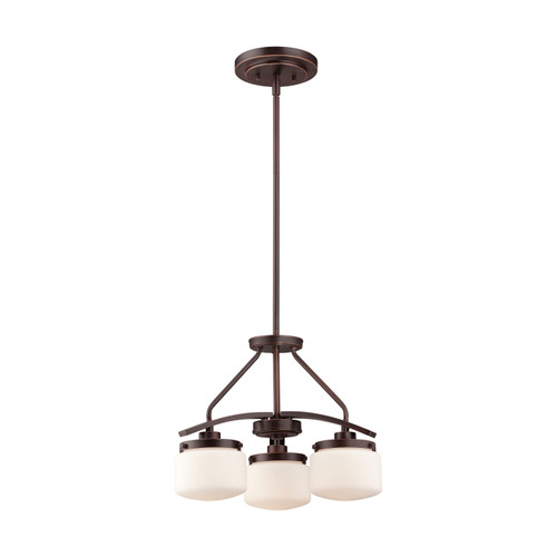 Nuvo 60-5127 AUSTIN 3 LIGHT CHANDELIER Austin 3 Light Chandelier with Etched Opal Glass (Discontinued)