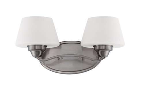 Nuvo 60-5222 LUDLOW 2 LIGHT VANITY Ludlow 2 Light Vanity Fixture with Satin White Glass (Discontinued)