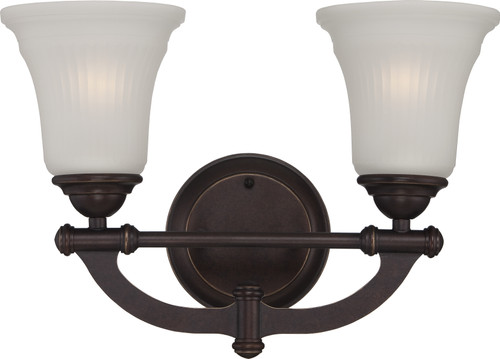 Nuvo 60-5312 MONROE 2 LT VANITY FIXTURE Monroe 2 Light Vanity Fixture with Frosted Ribbed Glass (Discontinued)