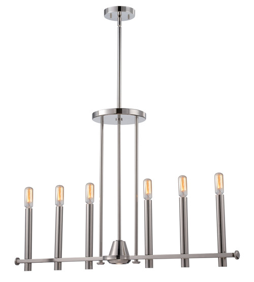 Nuvo 60-5342 TELEGRAPH 6+1 LGT ISLAND PNDNT Telegraph 6 + 1 Light Island Pendant Vintage Lamps Included (Discontinued)