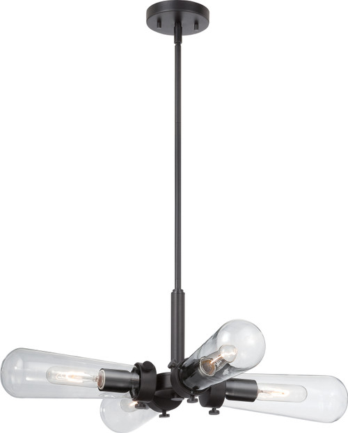 Nuvo 60-5364 BEAKER 4 LT HANGING FXTR Beaker 4 Light Hanging Fixture with Clear Glass Vintage Lamps Included (Discontinued)