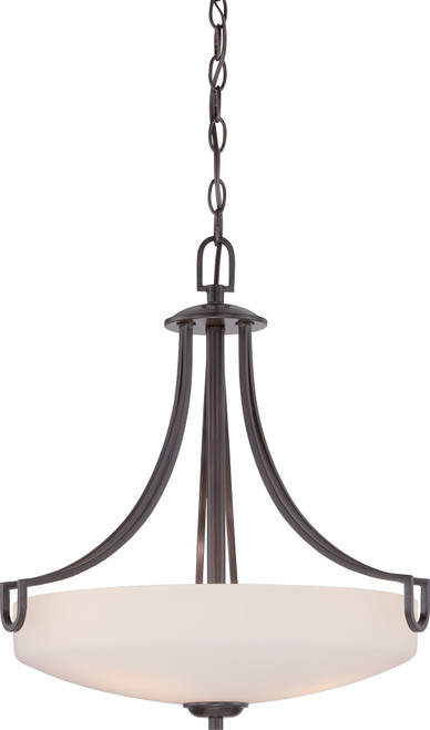 Nuvo 60-5394 LOLA - 3 LT PENDANT Lola 3 Light Pendant with Etched Opal Glass (Discontinued)