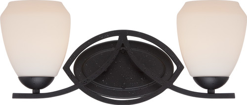 Nuvo 60-5462 BALI - 2 LT VANITY FIXTURE Bali 2 Light Vanity Fixture with Etched Opal Glass (Discontinued)