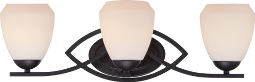 Nuvo 60-5463 BALI - 3 LT VANITY FIXTURE Bali 3 Light Vanity Fixture with Etched Opal Glass (Discontinued)