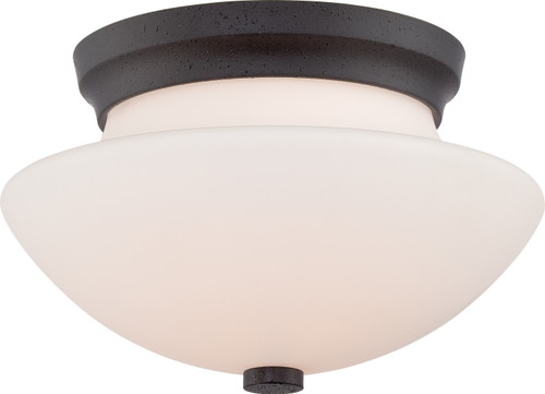 Nuvo 60-5466 BALI - 2 LT FLUSH FIXTURE Bali 2 Light Flush Fixture with Etched Opal Glass (Discontinued)