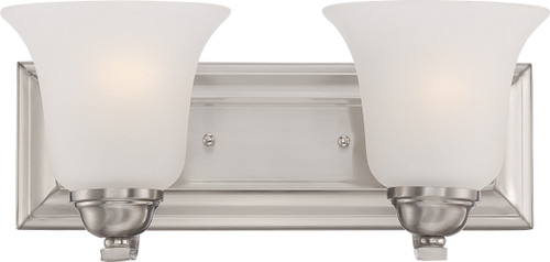 Nuvo 60-5592 ELIZABETH 2 LT VANITY FIXTURE Elizabeth 2 Light Vanity Fixture with Frosted Glass (Discontinued)