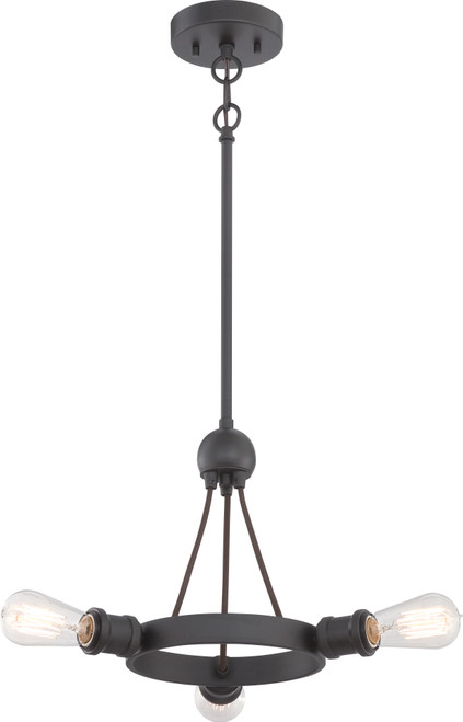 Nuvo 60-5723 PAXTON 3 LIGHT SEMI FLUSH Paxton 3 Light Pendant Fixture Includes 40W A19 Vintage Lamp (Discontinued)