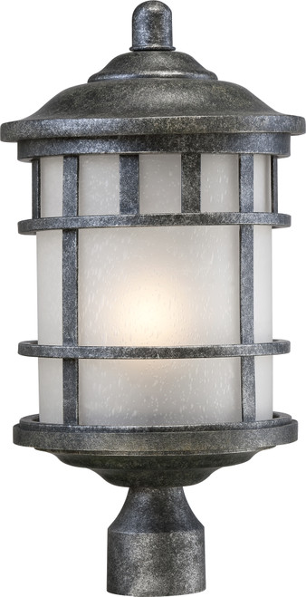 Nuvo 60-5735 MANOR ES 1 LT OUTDOOR POST Manor 1 Light Outdoor Post Fixture with Frosted Seed Glass (Discontinued)