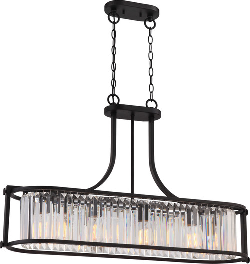 Nuvo 60-5775 KRYS 4 LIGHT TRESTLE Krys 4 Light Crystal Trestle with 60W Vintage Lamps Included Aged Bronze Finish (Discontinued)