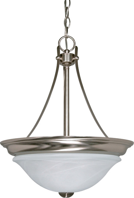 Nuvo 60-590 TRIUMPH 3 LT 16" PENDANT Triumph 3 Light 16 in. Pendant (Convertible) with Sculptured Glass Shades (Discontinued)