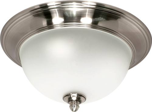 Nuvo 60-617 PALLADIUM 1LT 12" FLUSH FIXTRE Palladium 1 Light 12 in. Flush Mount with Satin Frosted Glass Shades (Discontinued)