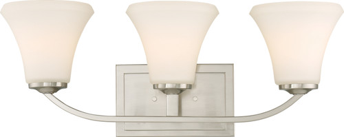 Nuvo 60-6203 FAWN 3 LIGHT VANITY Fawn 3 Light Vanity Fixture Brushed Nickel Finish (Discontinued)
