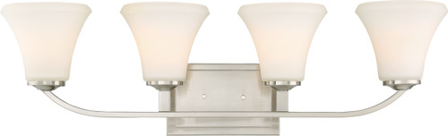 Nuvo 60-6204 FAWN 4 LIGHT VANITY Fawn 4 Light Vanity Fixture Brushed Nickel Finish (Discontinued)