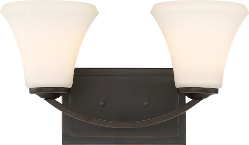 Nuvo 60-6302 FAWN 2 LIGHT VANITY Fawn 2 Light Vanity Fixture Mahogany Bronze Finish (Discontinued)