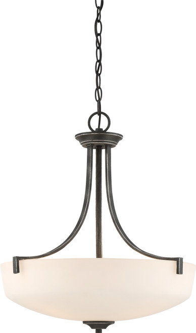 Nuvo 60-6378 CHESTER - 3 LIGHT PENDANT Chester 3 Light Pendant Fixture Iron Black Finish (Discontinued)