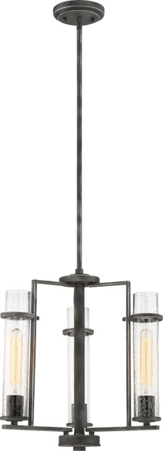 Nuvo 60-6383 DONZI - 3 LIGHT CHANDELIER Donzi 3 Light Chandelier Fixture Iron Black Finish (Discontinued)