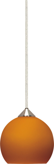 Nuvo 60-653 B/SCOTCH SPHERE HALPEND BR/NIK 1 Light 7 in. Halogen Pendant Butterscotch Sphere (Discontinued)