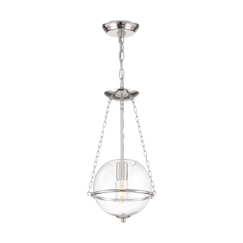 Nuvo 60-6951 ODYSSEY 1 LT MINI PENDANT Odyssey 1 Light Mini Pendant Fixture Polished Nickel with Clear Glass (Discontinued)