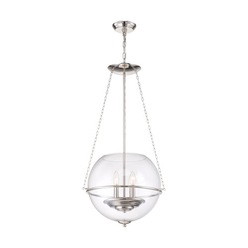 Nuvo 60-6953 ODYSSEY 4 LIGHT PENDANT Odyssey 4 Light Pendant Fixture Polished Nickel with Clear Glass (Discontinued)